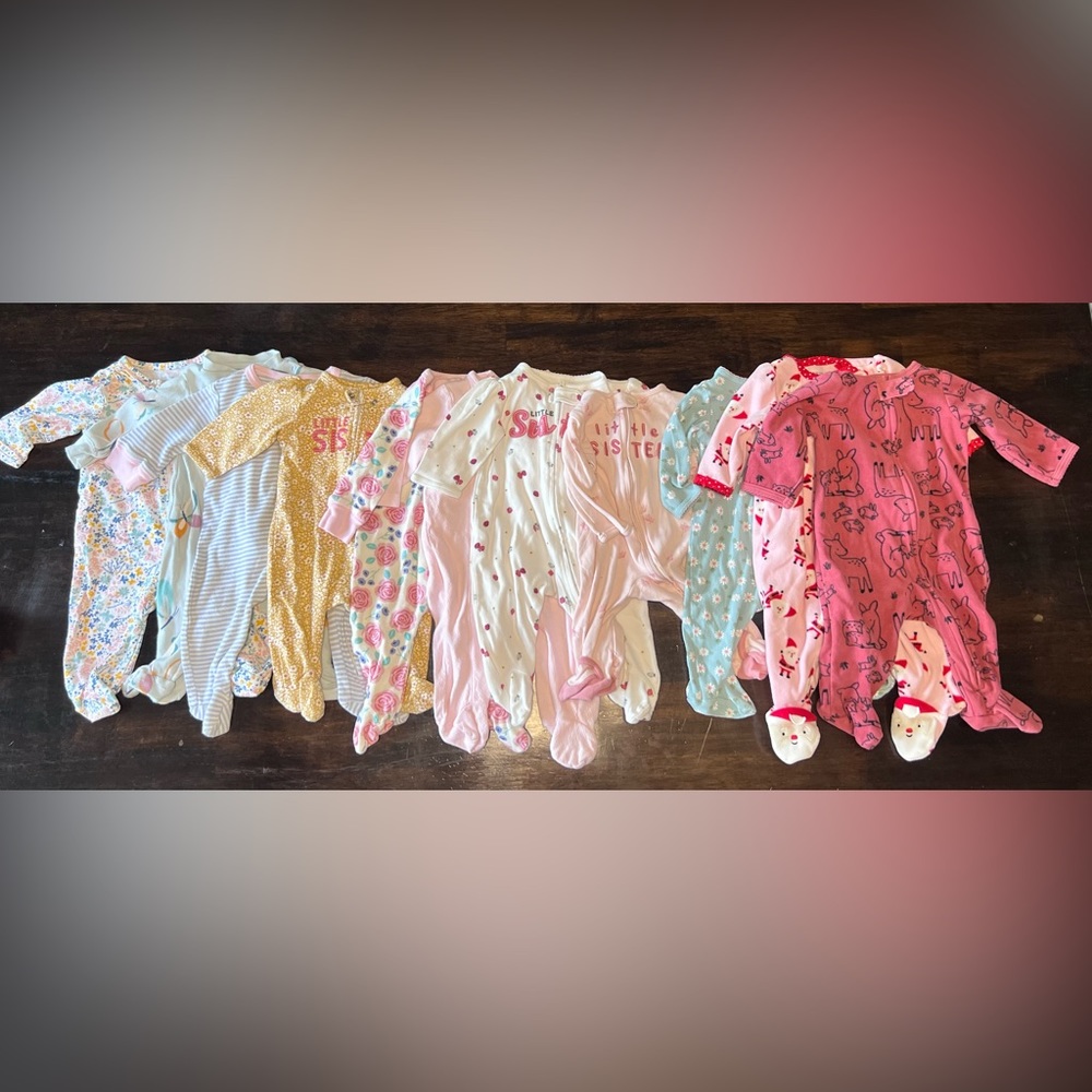 3 Month Baby Girl Sleepers